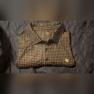 Black Patterned Men's Golf Shirt 2XL